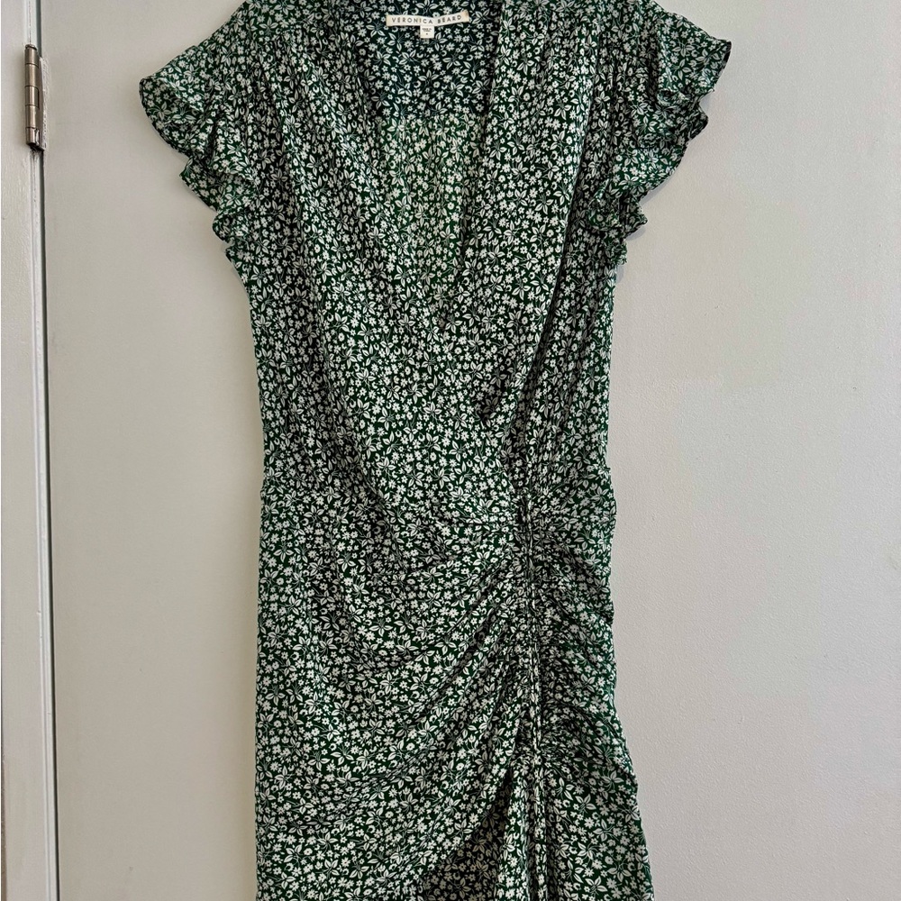 Veronica Beard Green Floral Midi Dress